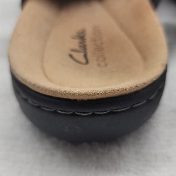CLARKS COLLECTION LAURIEANN COVE BLACK LEATHER IMPORTED FROM MEXICO LADIES 9 GUC - Picture 10 of 16
